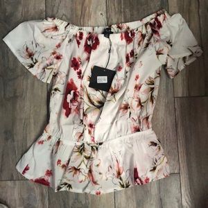 Off the shoulder floral print top